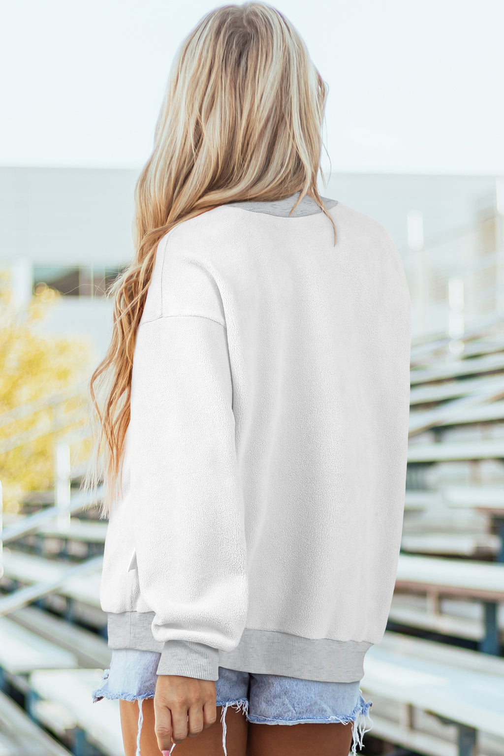 Racing Red Oversize Drop Shoulder Reversible Mock Neck Sweatshirt