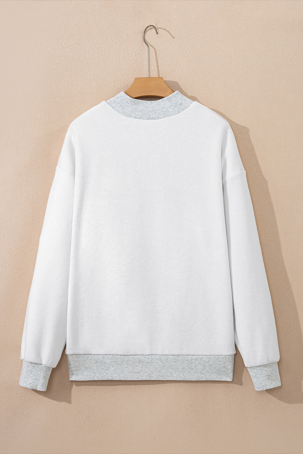 Racing Red Oversize Drop Shoulder Reversible Mock Neck Sweatshirt