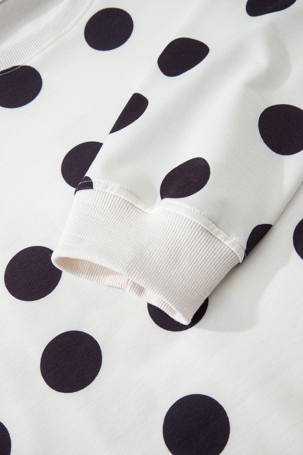 Pink Polka Dot Print Drop Shoulder Pullover Drawstring Shorts Set