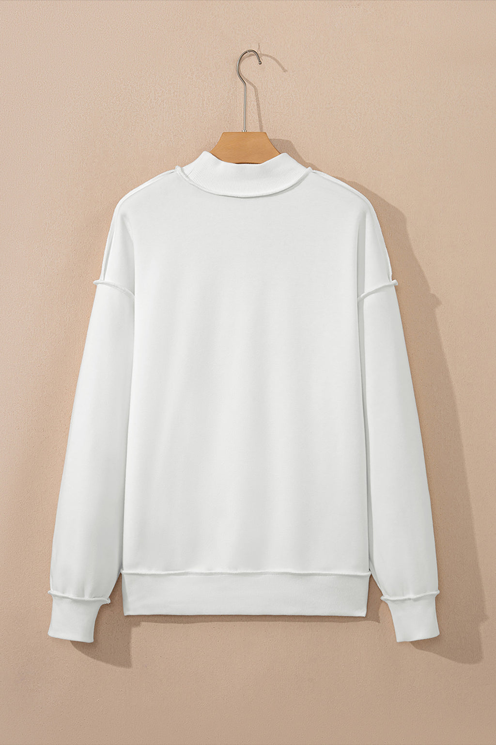 Racing Red Oversize Drop Shoulder Reversible Mock Neck Sweatshirt