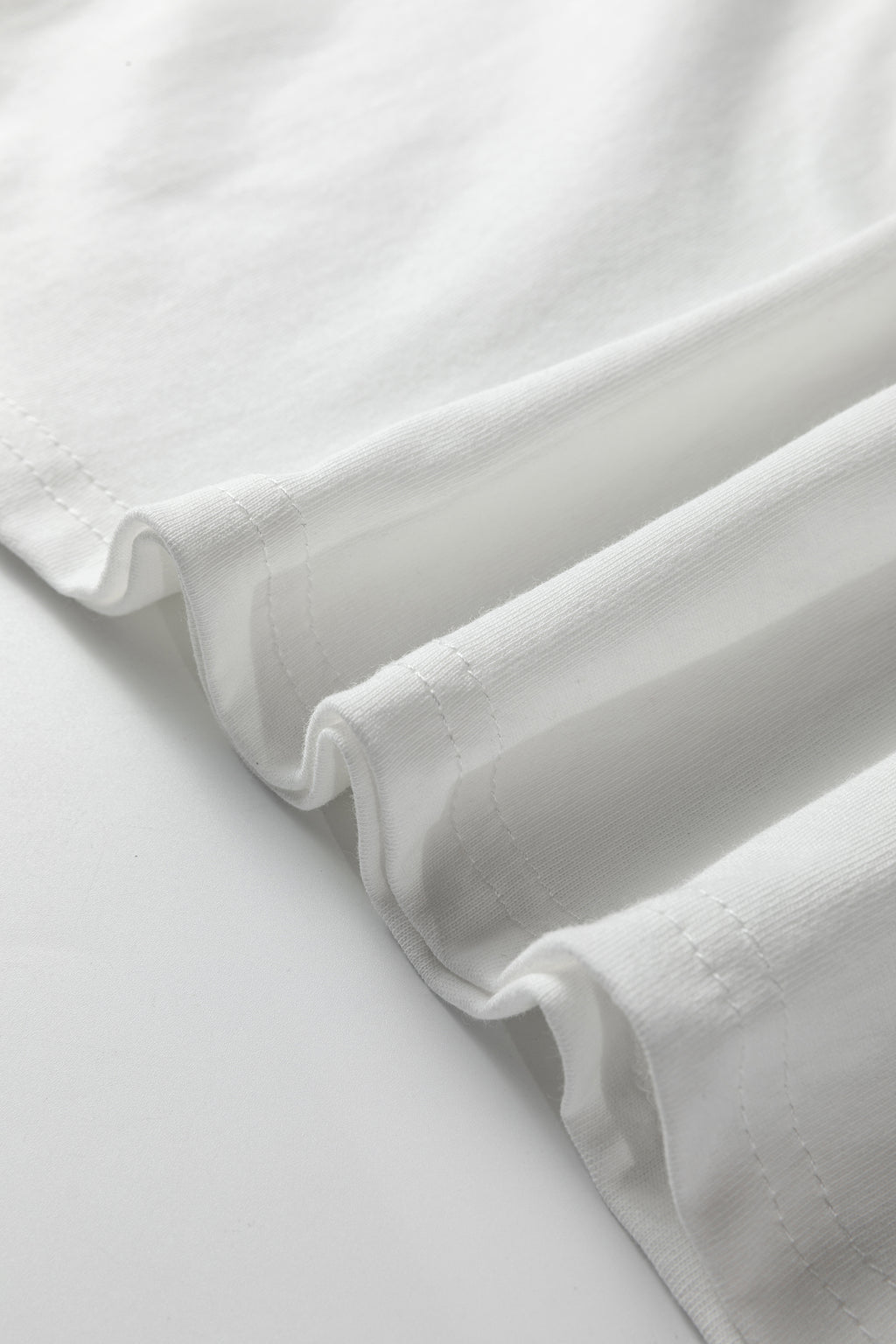 White Leopard Bow Embroidered Cotton Round Neck T Shirt