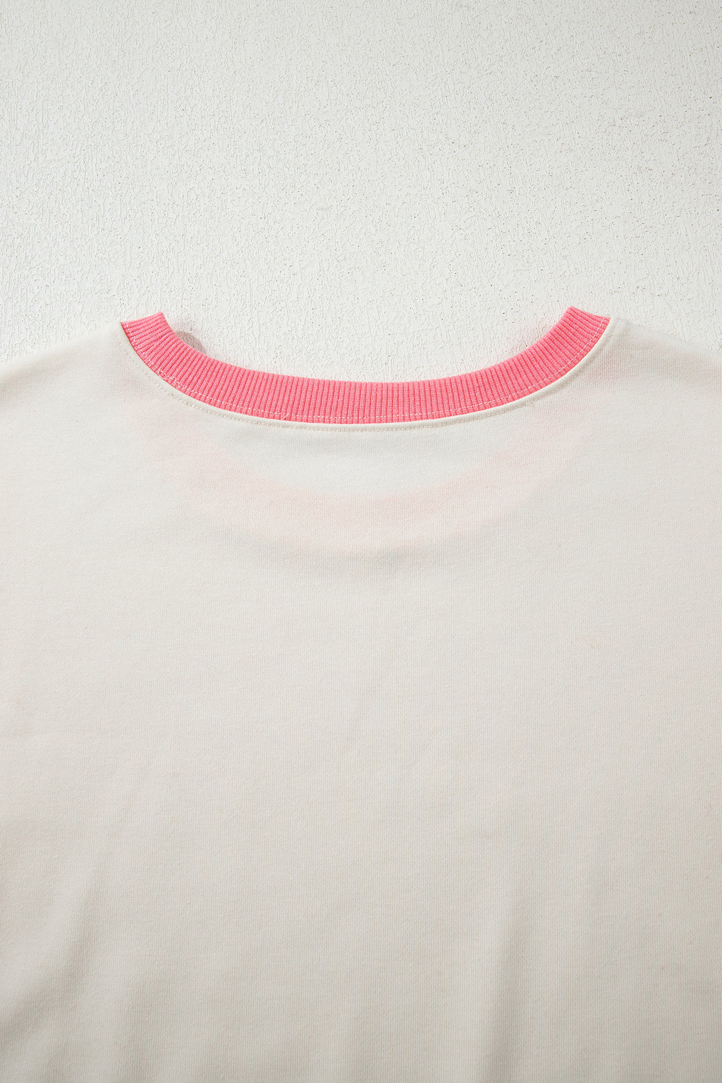 White Color Block Striped Patchwork Dolman Slit Sweatshirt