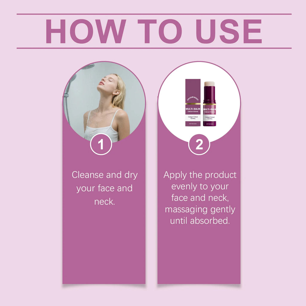 Anti-Aging Calcium Multi Balm Hydrating Firming Volume Soothing Dryness Repair Brighten Skin Tone Deep Moisturizing Cream Stick