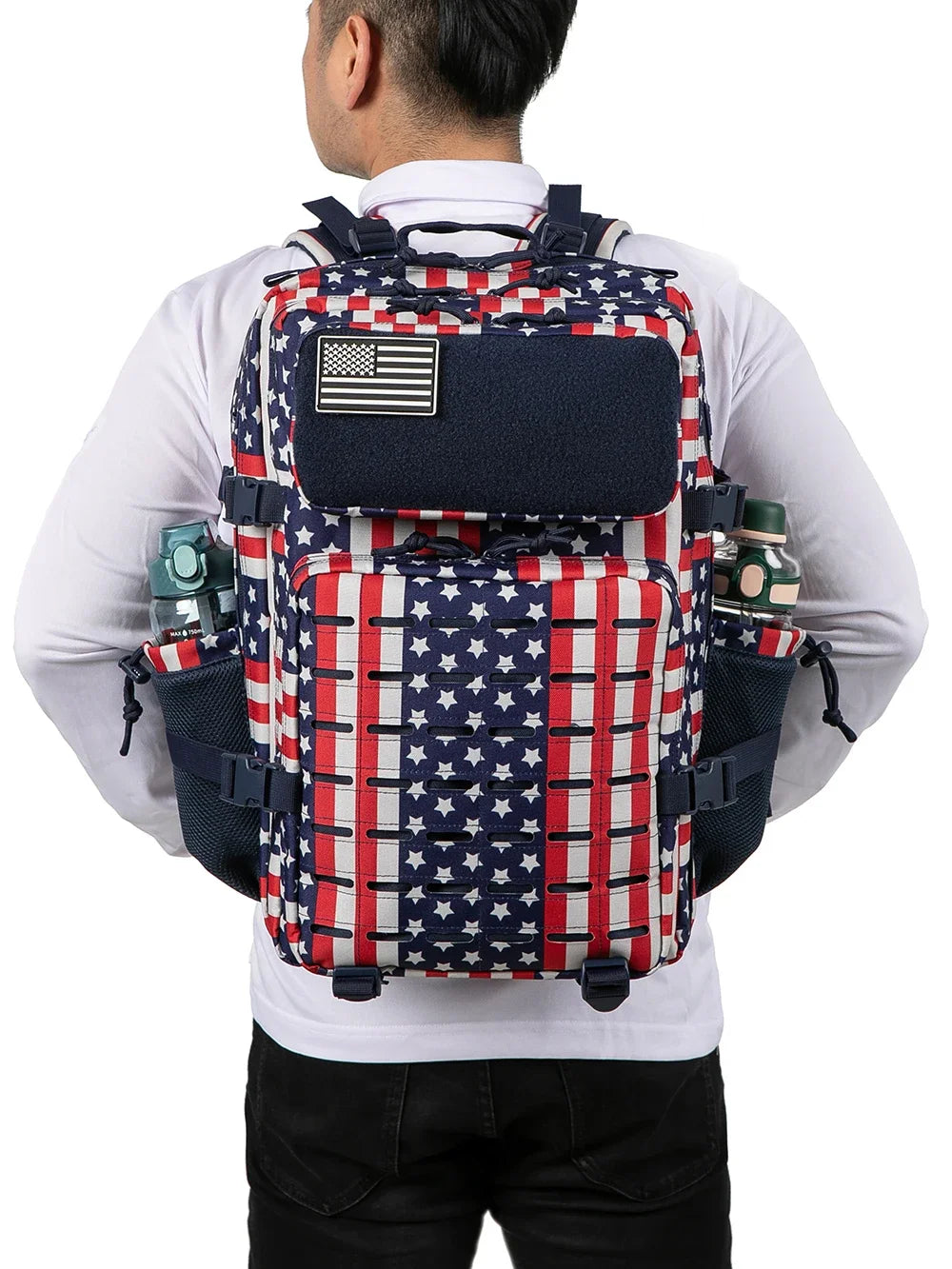 45L Men's Tactical Backpack with Double Cup Holder Hunting Backpack Outdoor Camping Gear Backpack Hiking Survival Backpack