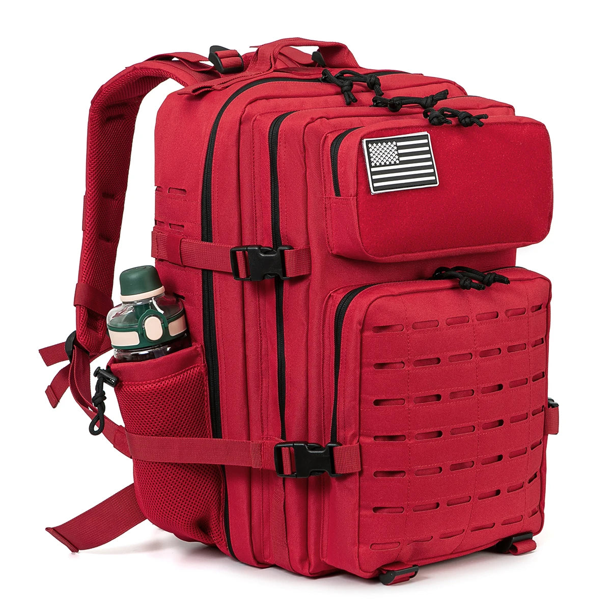 45L Men's Tactical Backpack with Double Cup Holder Hunting Backpack Outdoor Camping Gear Backpack Hiking Survival Backpack