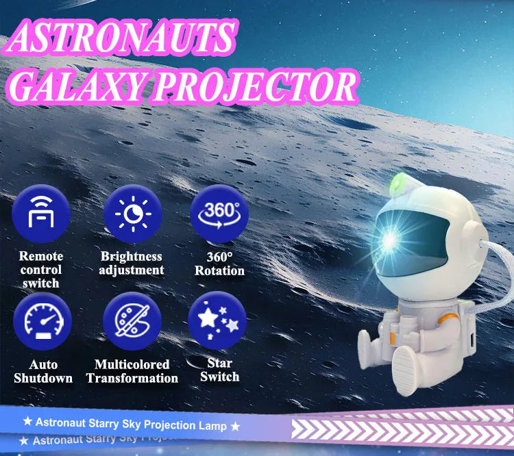 Astronaut Projector Galaxy Starry Night Lights for Bedroom LED Nebula Lamp Decoration Child Adult Holiday Gift