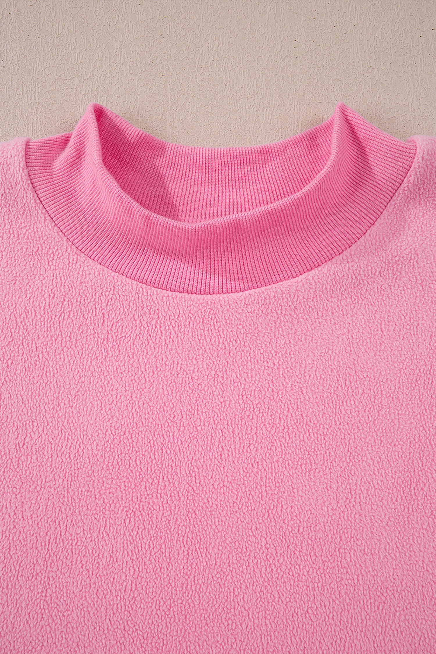 Racing Red Oversize Drop Shoulder Reversible Mock Neck Sweatshirt