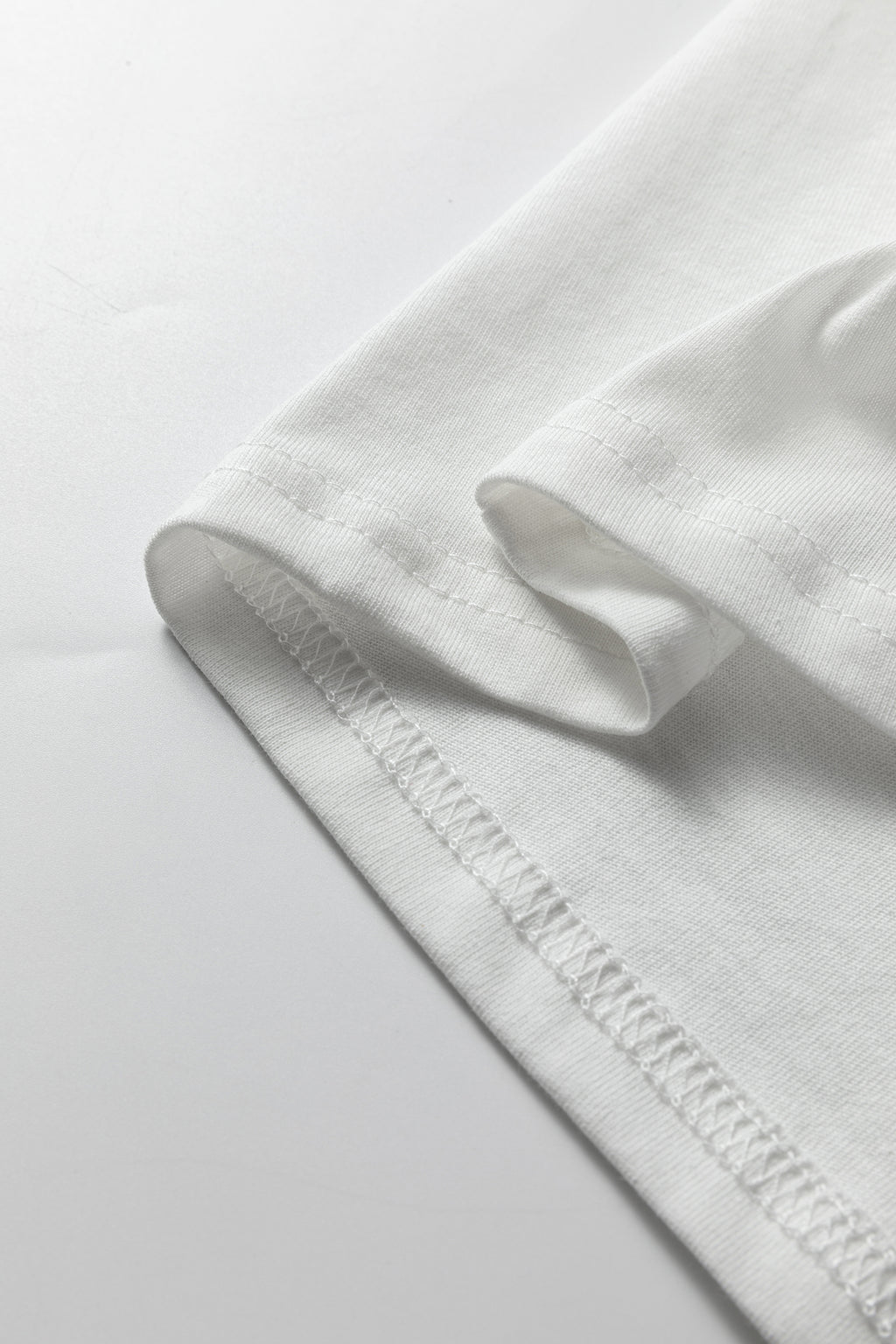 White Leopard Bow Embroidered Cotton Round Neck T Shirt