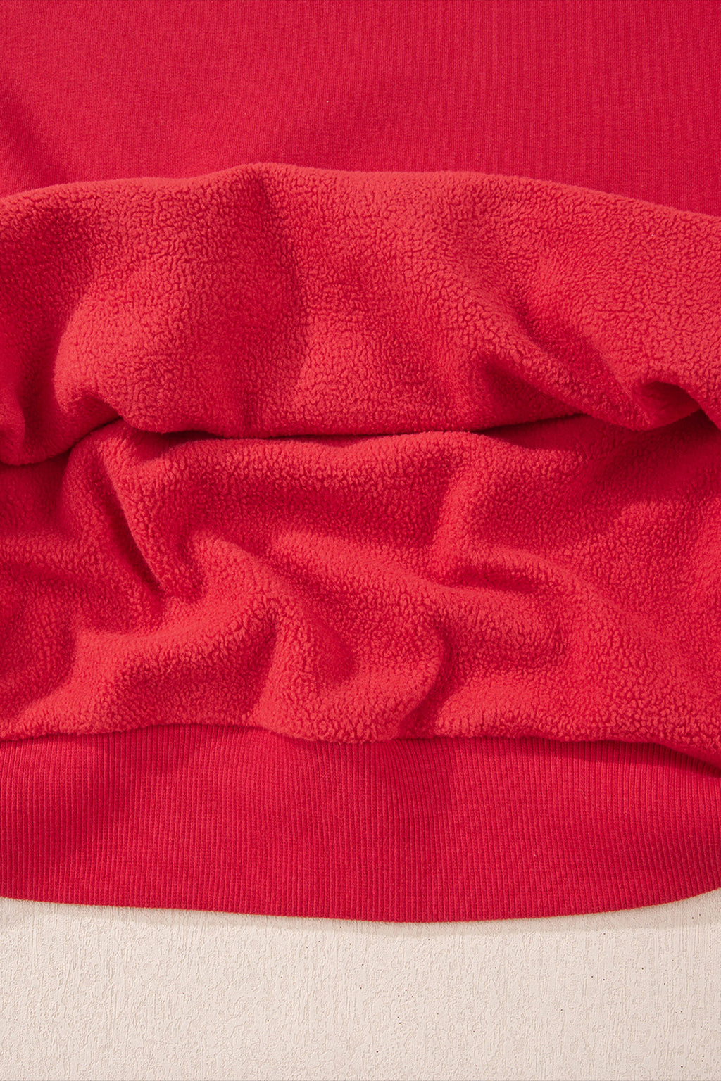 Racing Red Oversize Drop Shoulder Reversible Mock Neck Sweatshirt