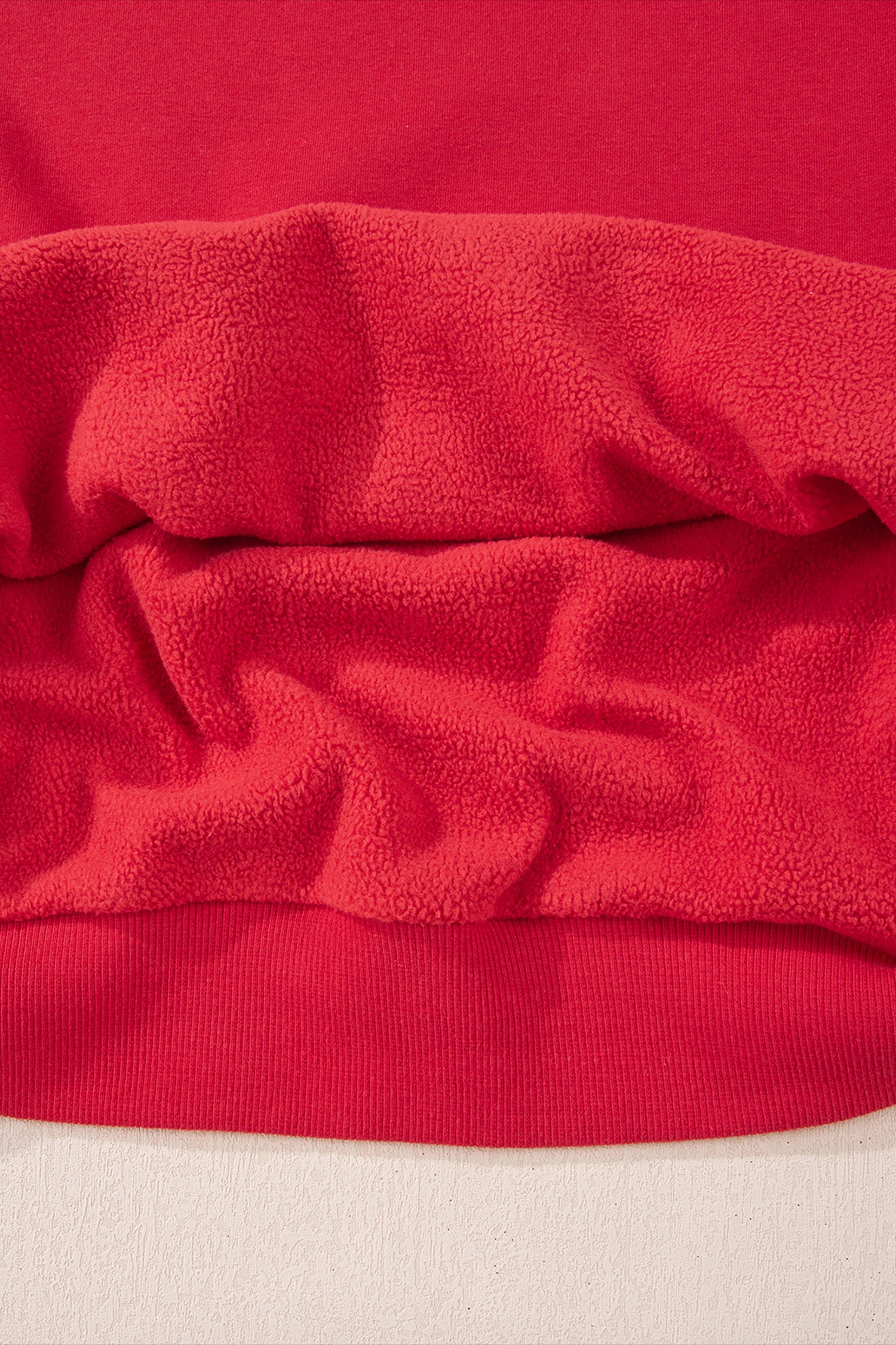 Racing Red Oversize Drop Shoulder Reversible Mock Neck Sweatshirt