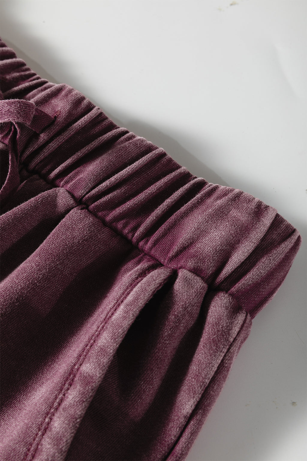 Black Mineral Wash Tiered Wide Leg Patchwork Drawstring Pants