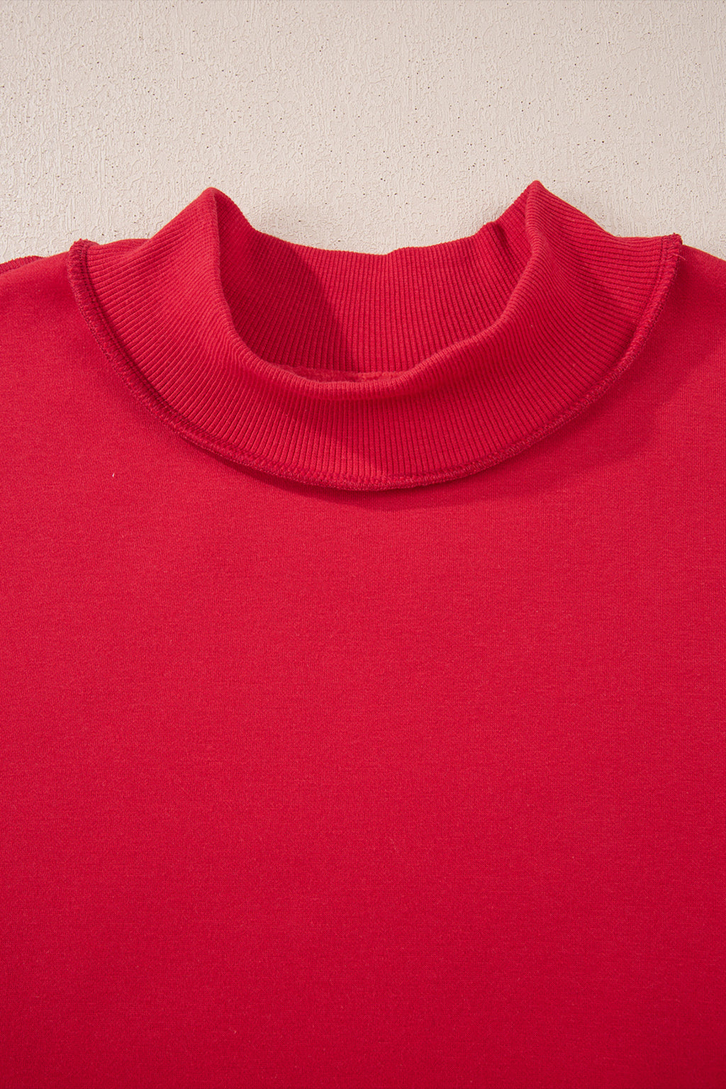 Racing Red Oversize Drop Shoulder Reversible Mock Neck Sweatshirt
